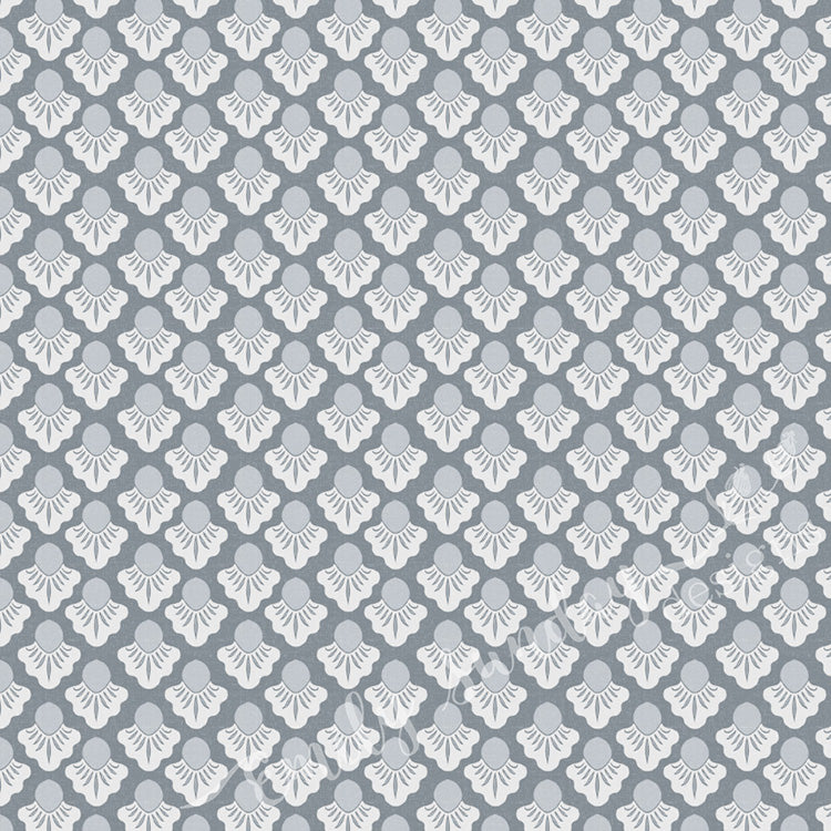 Small Scale Art Deco Flower Texture Gray peel and stick wallpaper pattern swatch